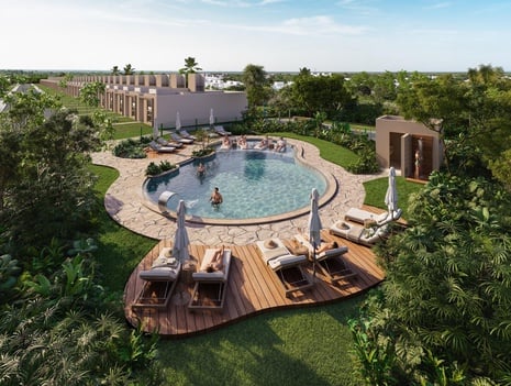 Ground Floor 2 Bedroom Condo with Private Garden for Sale in Puerto Morelos